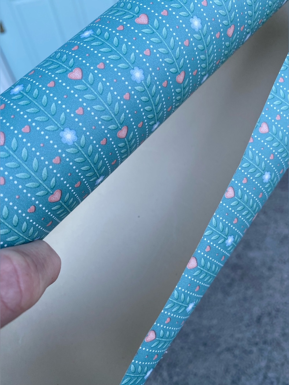 VTG 80s 90s Wallpaper Roll Country Blue Green Farmhouse Pink Hearts Flowers Dots